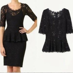 Babaton Black Lace Dress Top Blouse
